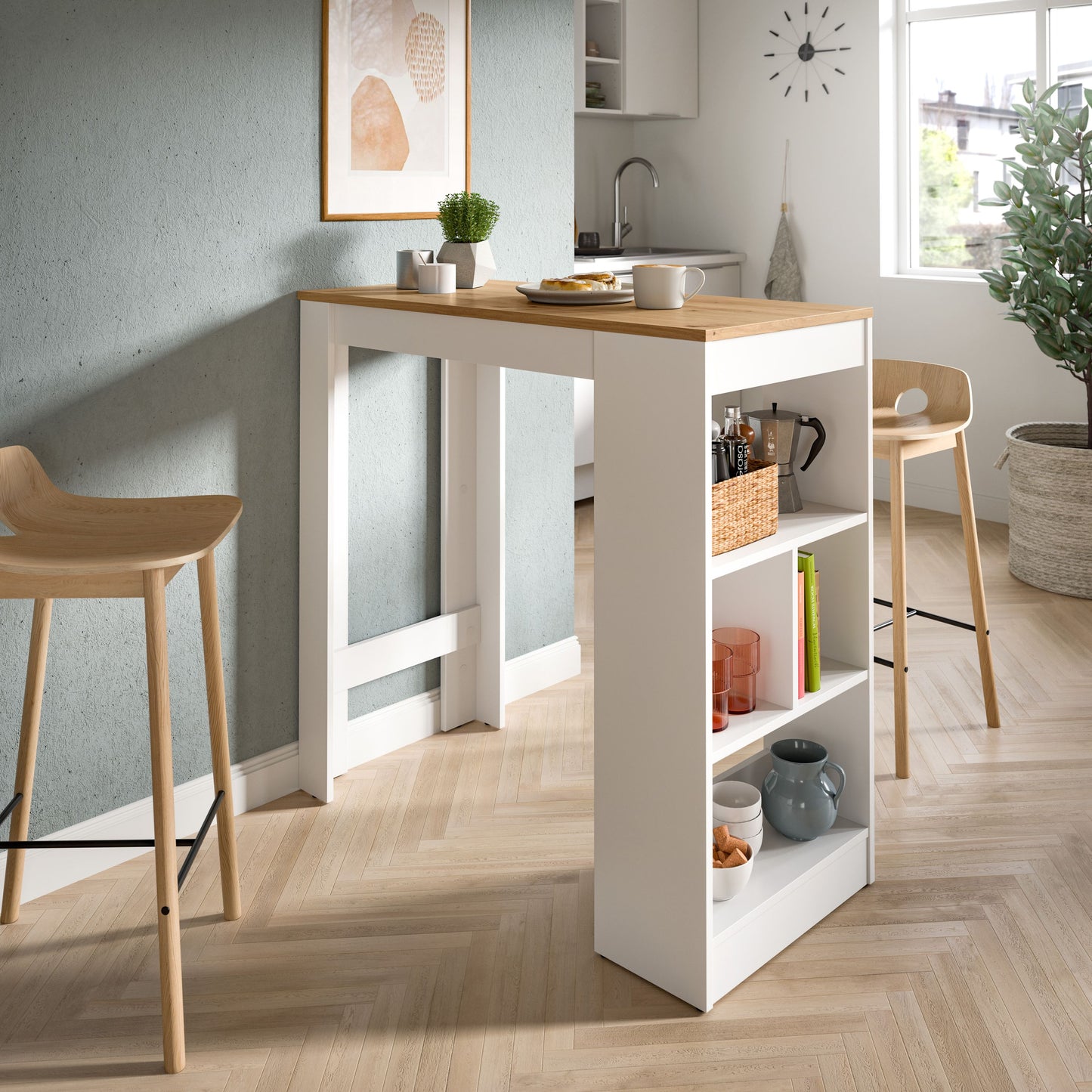 Urban Bar-/Esstisch  (B/H/T: 105x103x51 cm) in Weiß