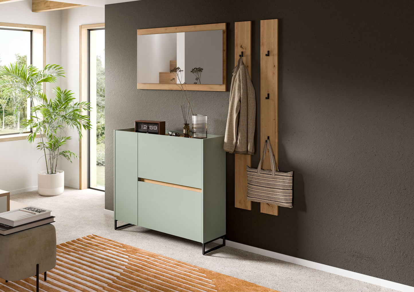 Homes & Jones Garderobe 4-tlg., Garderobenkomplettset, Dielenmöbel-Flurmöbel