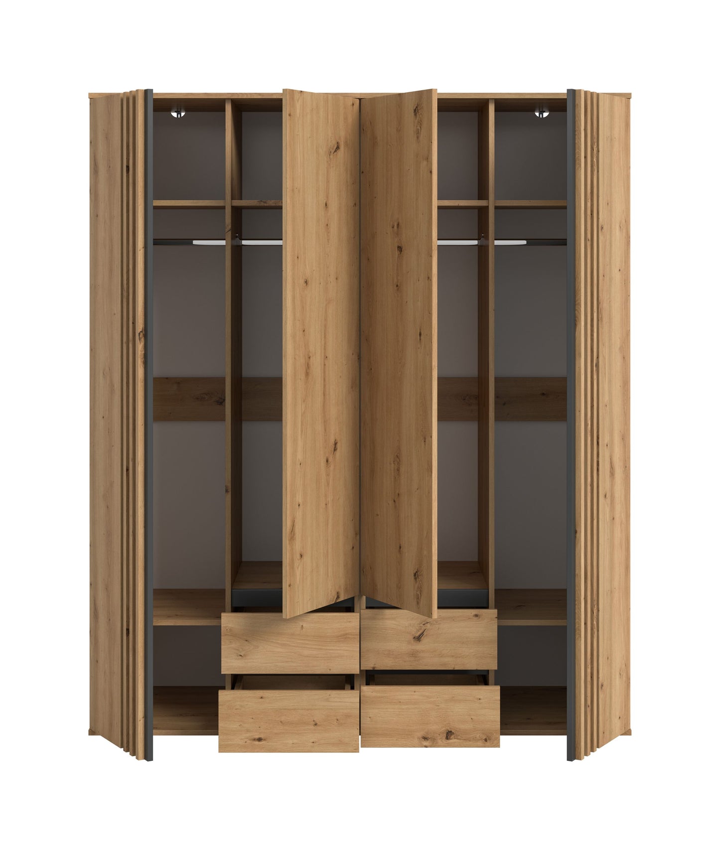 Homes & Jones Kleiderschrank 2-tlg., Schlafzimmerschrank 2x je 80 cm breit, 160 cm