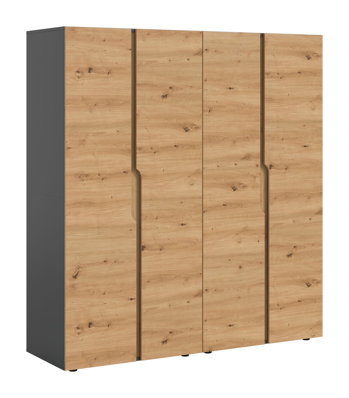 Wardrobe combination ANGA (W/H/D: approx. 160/180/51 cm) in anthracite/Artisan oak replica