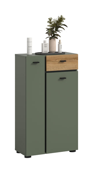 Meuble colonne AQUA (L/H/P : env. 51/91/30 cm) en vert sauge/vert sauge