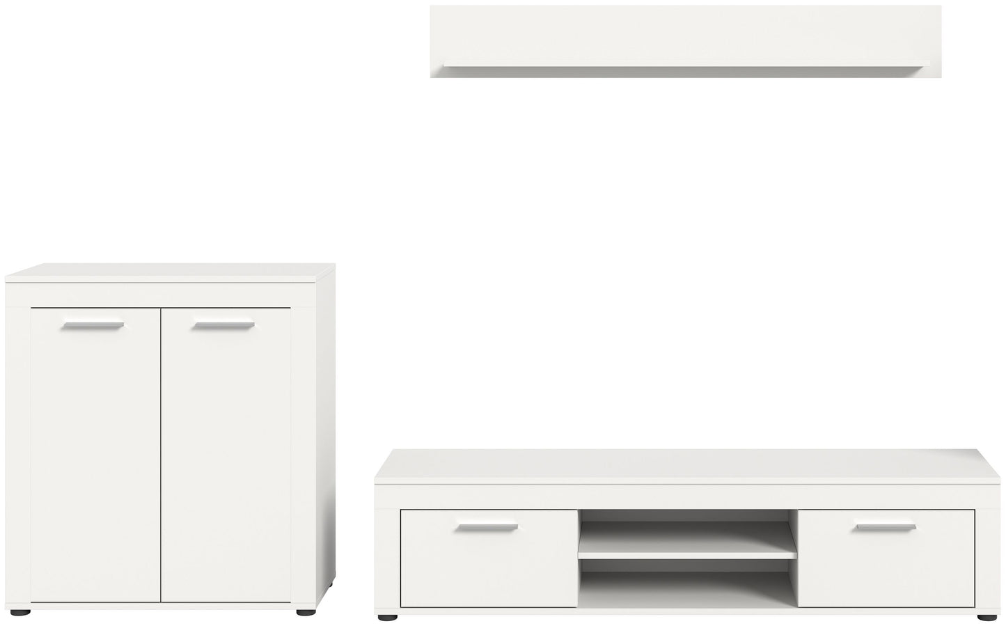 Meuble TV JAM (L/H/P : env. 255/159/40 cm) en imitation chêne Wotan/gris