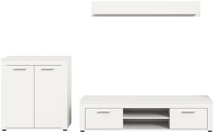Meuble TV JAM (L/H/P : env. 255/159/40 cm) en imitation chêne Wotan/gris
