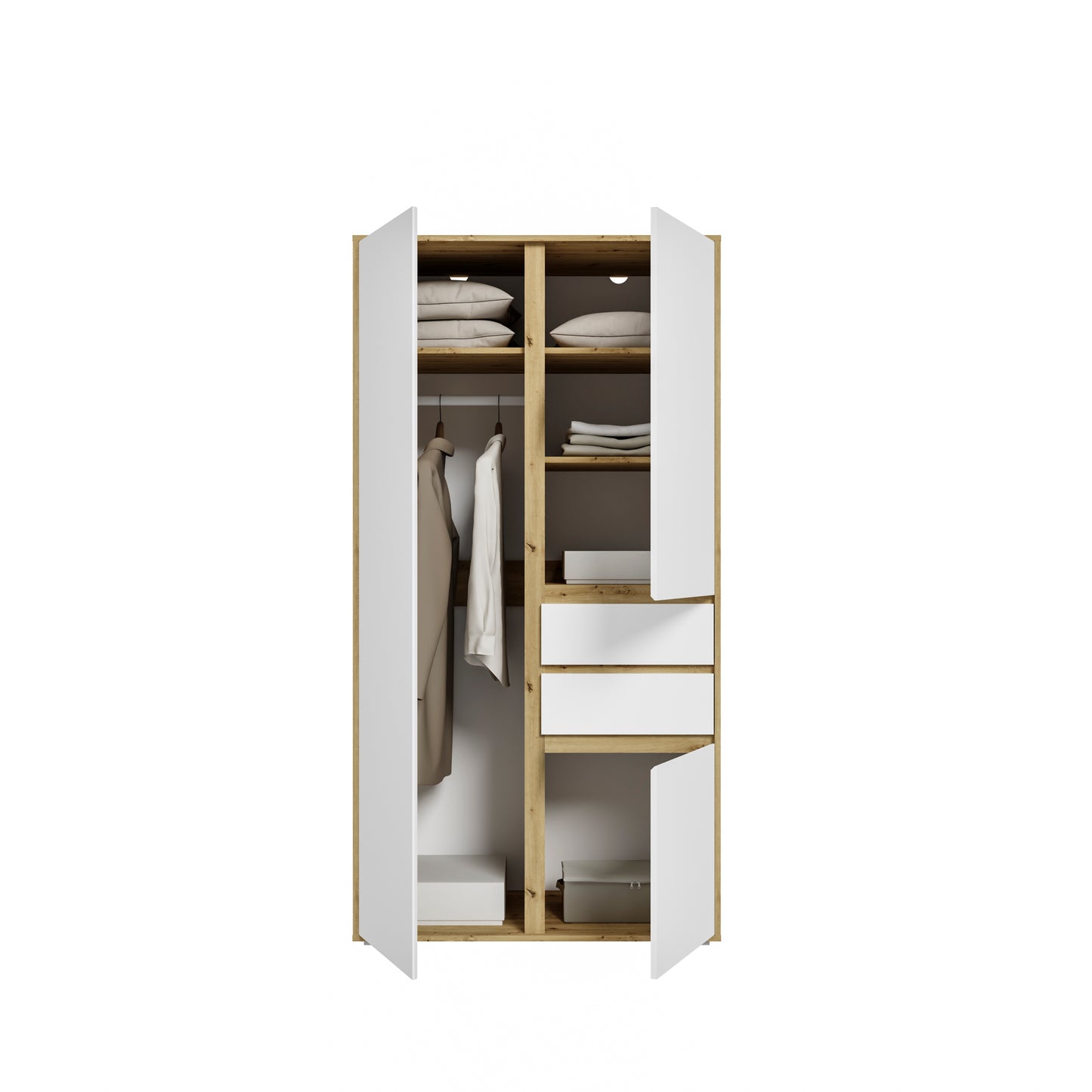 Homes & Jones Kleiderschrank 100 cm, Jugendzimmerschrank mit Schubladen