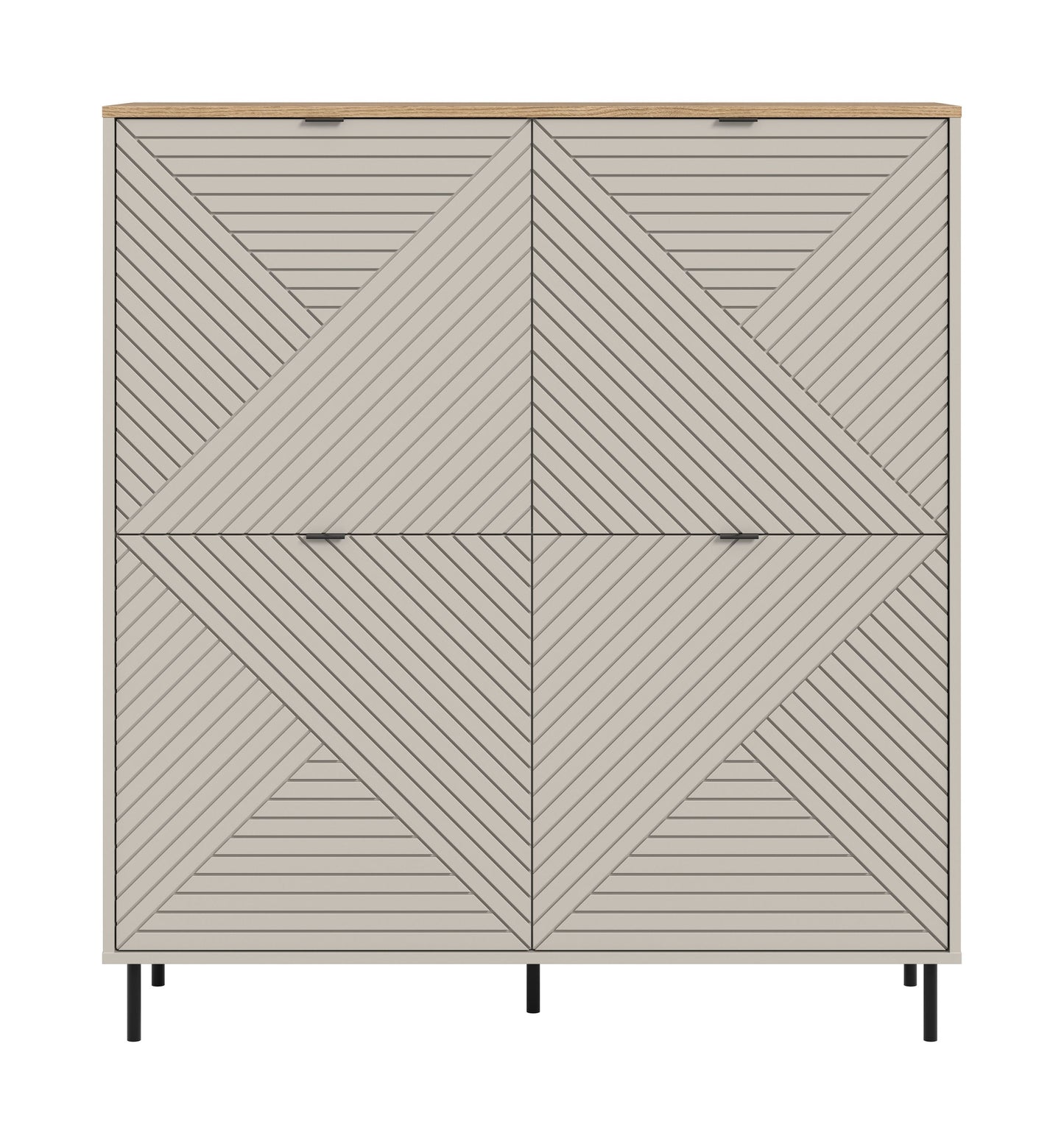 Highboard CAMPUS (L/H/P : env. 124/135/40 cm) en cachemire/cachemire
