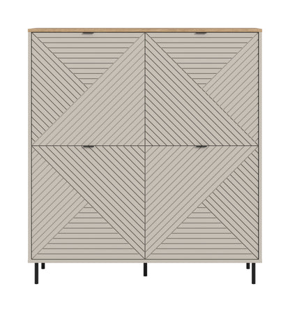 Highboard CAMPUS (L/H/P : env. 124/135/40 cm) en cachemire/cachemire