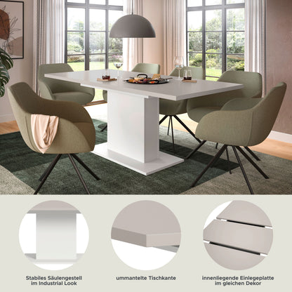 Homes & Jones Esstisch 150x76x90 cm, Esszimmertisch-Tisch mit Säulen Gestell
