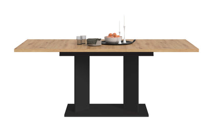 Table à manger GUSTAV (L/H/P : env. 190/76/90 cm) en blanc/imitation chêne Artisan
