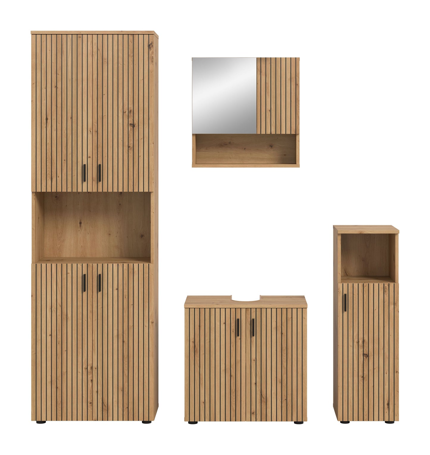 MONE Bathroom Furniture Set (W/H/D: approx. 180/192/30 cm) in Cashmere/Cashmere