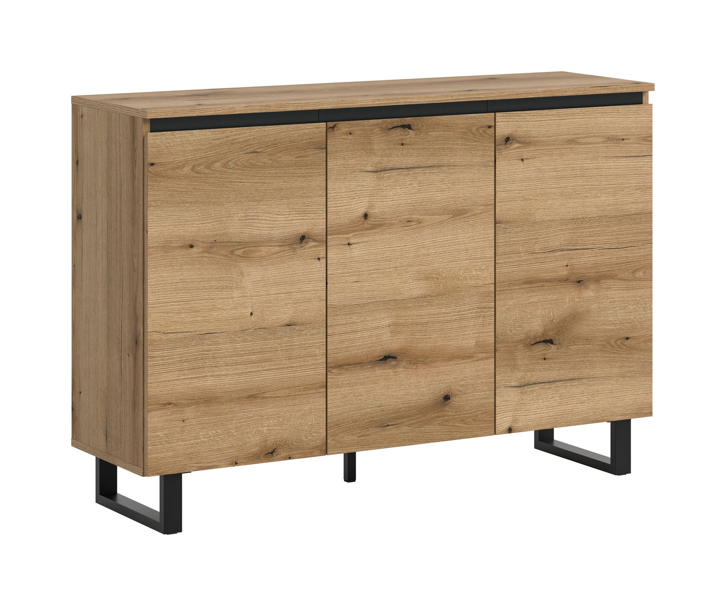 Buffet TOMASA (L/H/P : env. 120/84/36 cm) en imitation Chêne Evoke/imitation Chêne Evoke