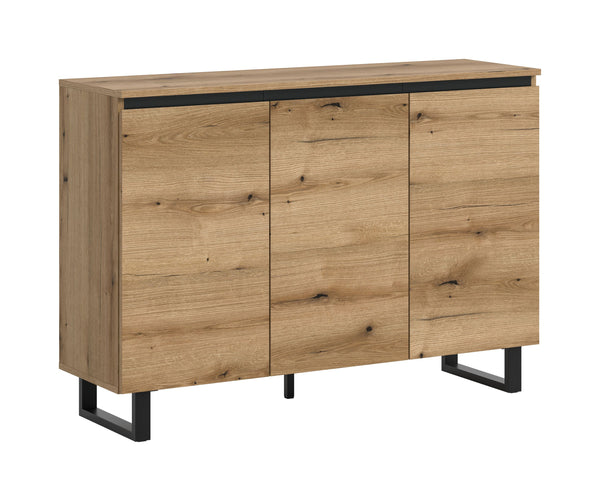 Buffet TOMASA (L/H/P : env. 120/84/36 cm) en imitation Chêne Evoke/imitation Chêne Evoke