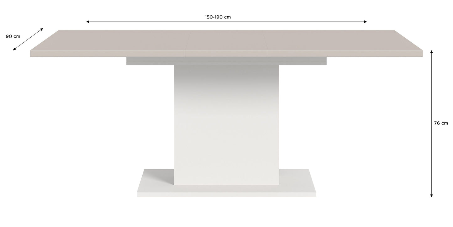 Homes & Jones Esstisch 150x76x90 cm, Esszimmertisch-Tisch mit Säulen Gestell