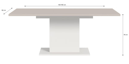 Homes & Jones Esstisch 150x76x90 cm, Esszimmertisch-Tisch mit Säulen Gestell