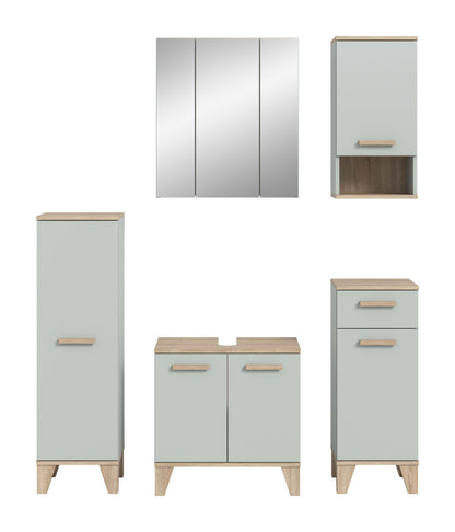 Ensemble de salle de bain STAR (L/H/P : env. 158/190/34 cm) en vert clair/vert clair