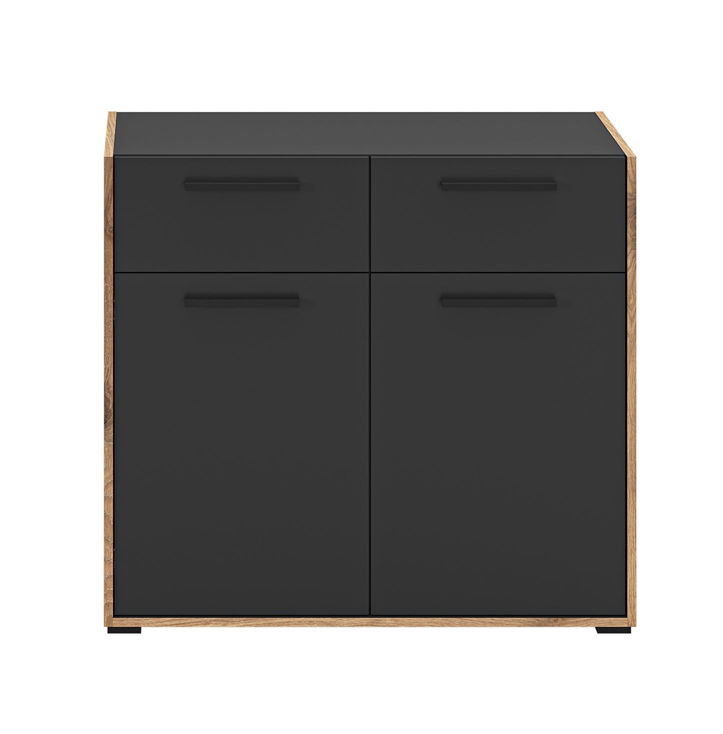 Commode BUENO (L/H/P : env. 95/86/37 cm) en gris basalte/gris basalte