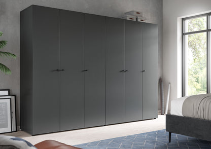 Combinaison de penderies DARWIN (L/H/P : env. 240/176/51 cm) en anthracite/anthracite