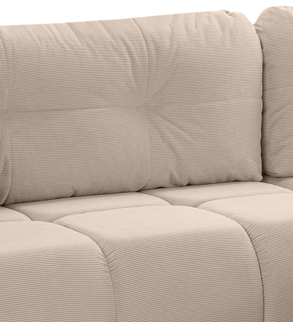 Canapé convertible d'angle Sancho Long – Canapé d'angle tendance en velours côtelé avec fonction couchage