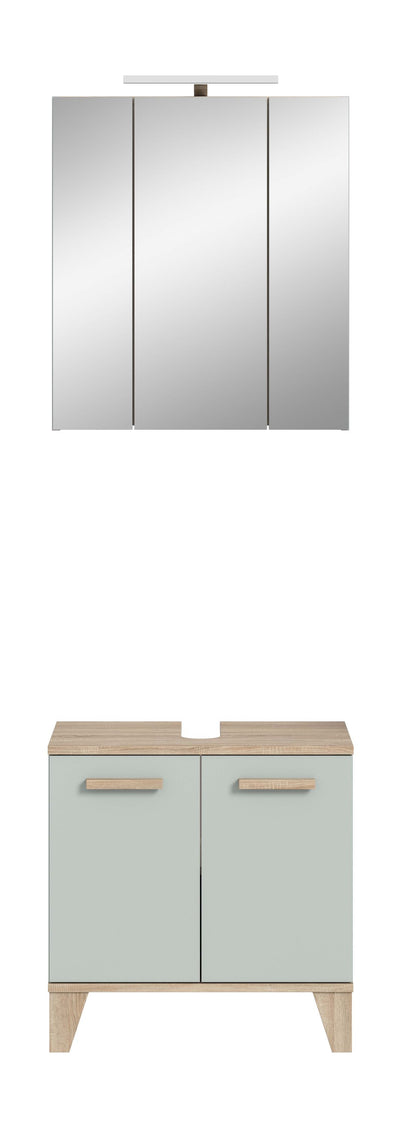 Bathroom Set incl. Lighting STAR (W/H/D: approx. 60/190/34 cm) in light green/light green