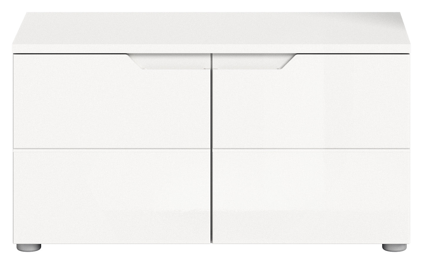 Banquette SOLERO (L/H/P : env. 80/43/37 cm) en blanc/blanc brillant