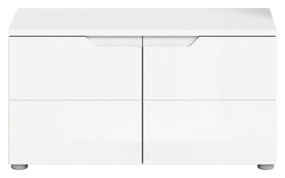 Banquette SOLERO (L/H/P : env. 80/43/37 cm) en blanc/blanc brillant