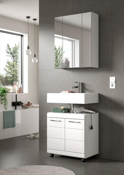 Homes & Jones Waschbeckenunterschrank auf Rollen, Schrank easy to handle