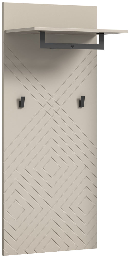 Panneau de porte-manteaux NOTES (L/H/P : env. 60/140/35 cm) en beige sable/beige sable mat