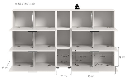 Homes & Jones Wohnwand 3-tlg. TV Möbel Modular Lowboard, Wohnzimmerschrank