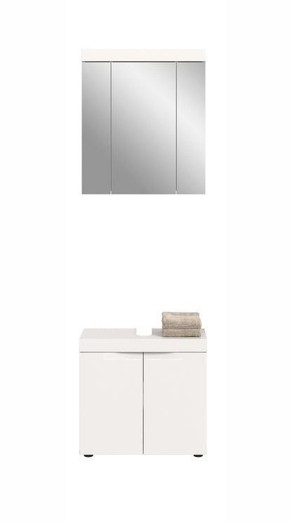 Viana Badkombination (B/H/T: 60x194x34 cm) in Weiß matt und Weiß