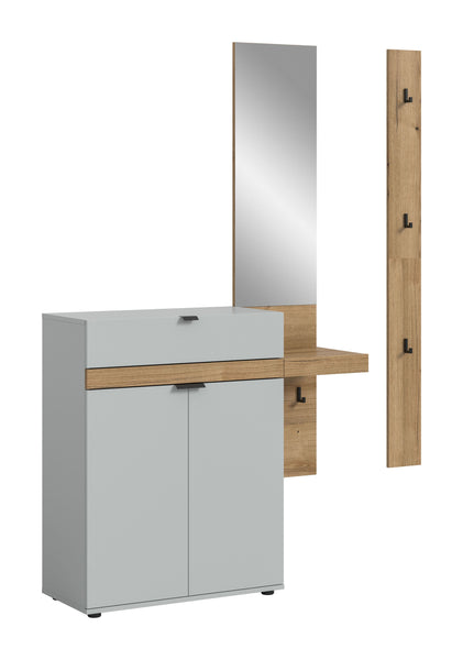 Garderoben-Set NARO (B/H/T: ca. 148/194/37 cm) in grau/grau