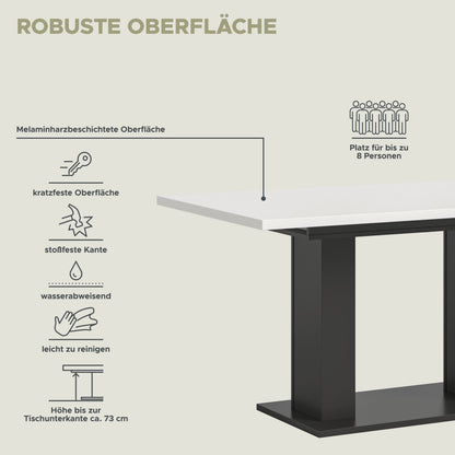 Table de salle à manger MOTION (L/H/P : env. 150/76/90 cm) en blanc/cachemire