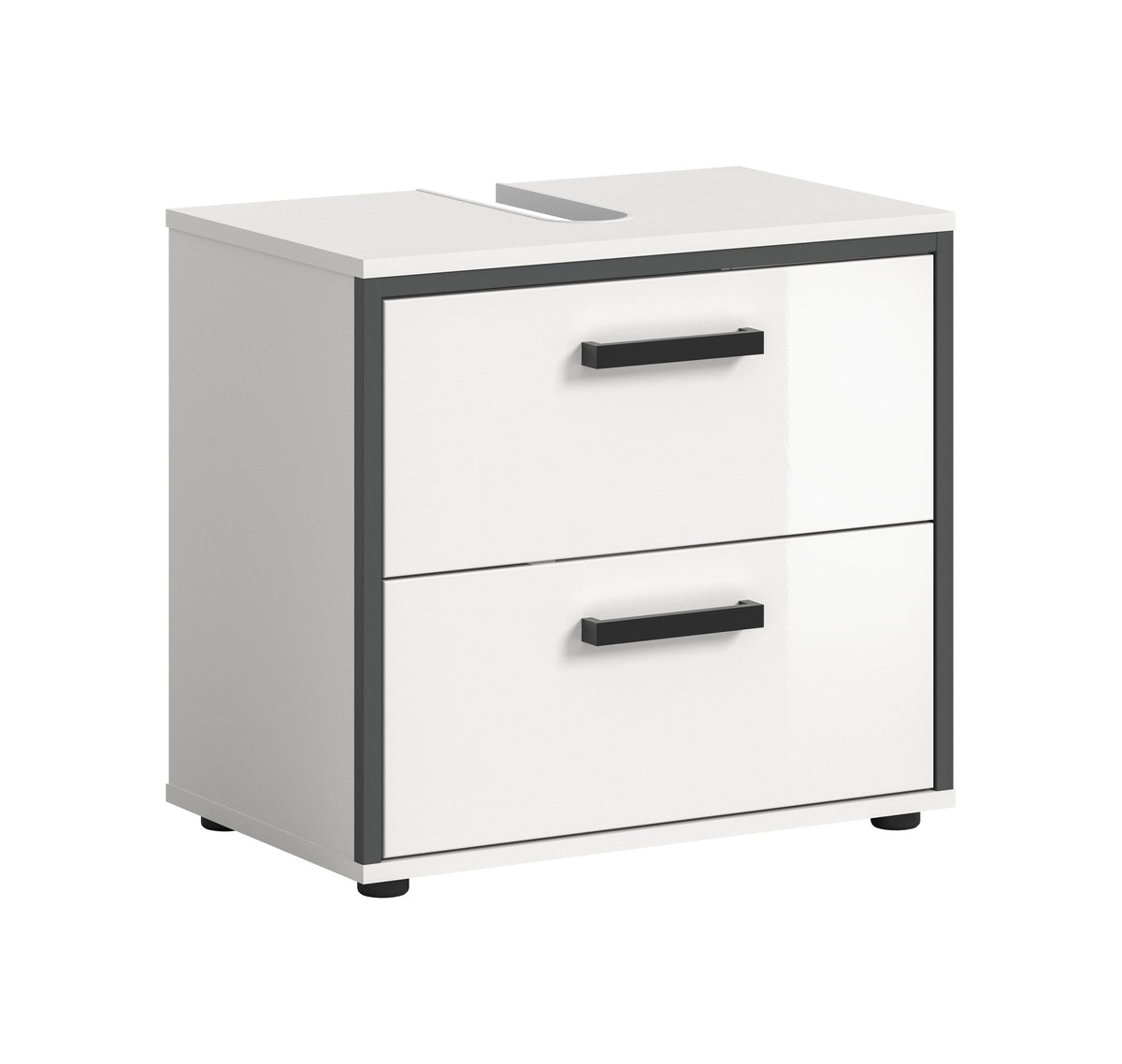 Vanity unit KOJAK (W/H/D: approx. 60/55/37 cm) in white/white high gloss
