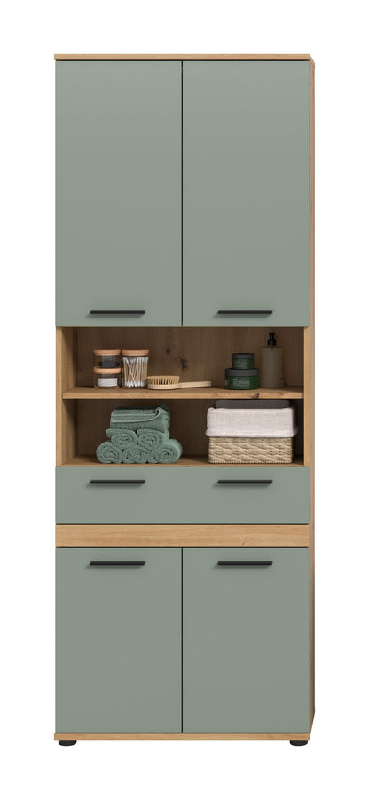 Blake Hochschrank (B/H/T: 70x191x31 cm) in Salbei und Artisan Eiche Nachbildung