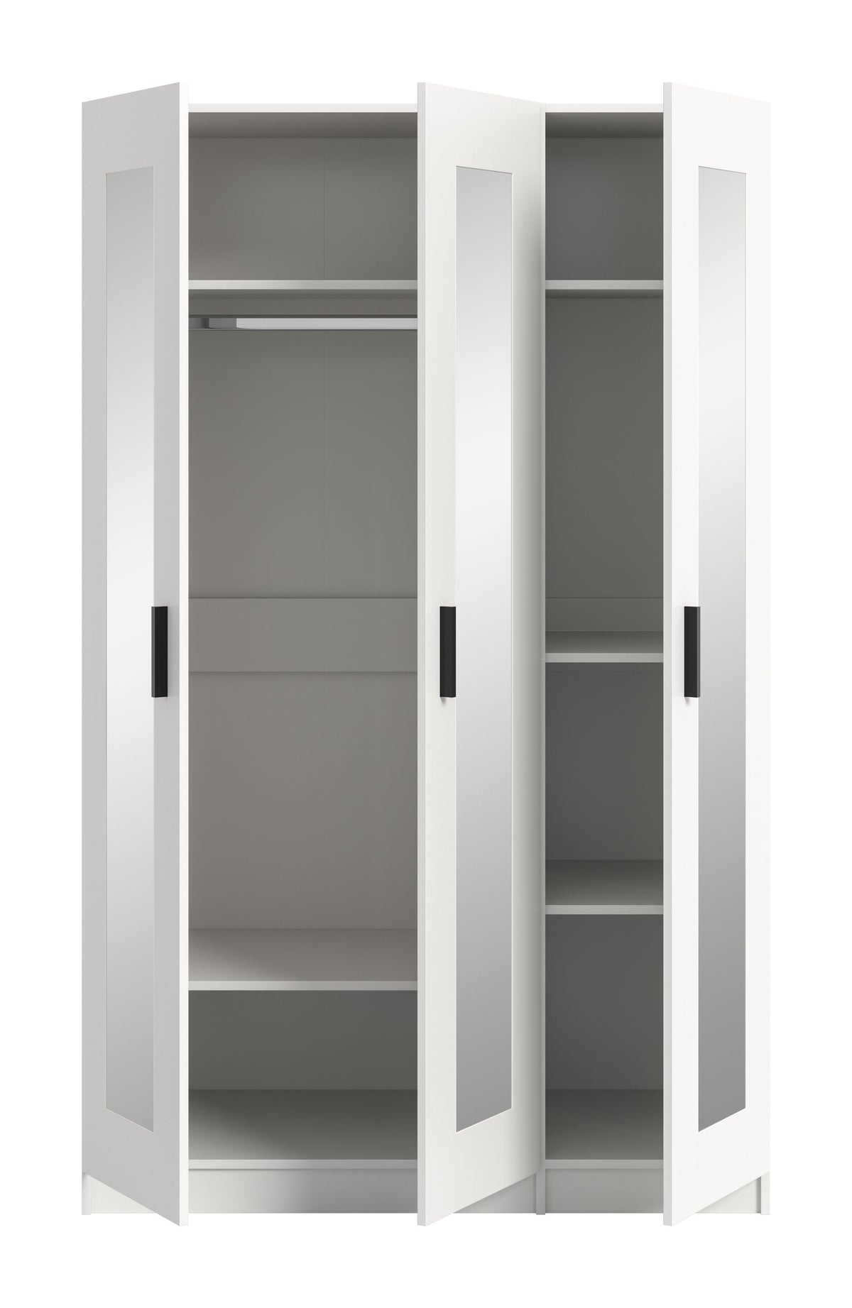 Wardrobe 3-door VISBY (W/H/D: approx. 120/195/56 cm) in white/white