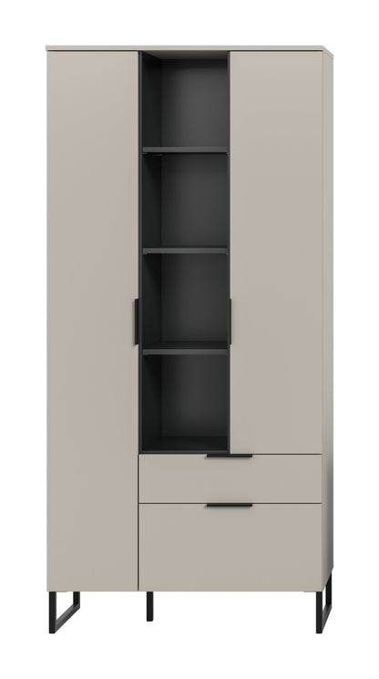 Homes & Jones Wohnzimmerhochschrank, Vitrinenschrank-Highboard Kaschmirfarben