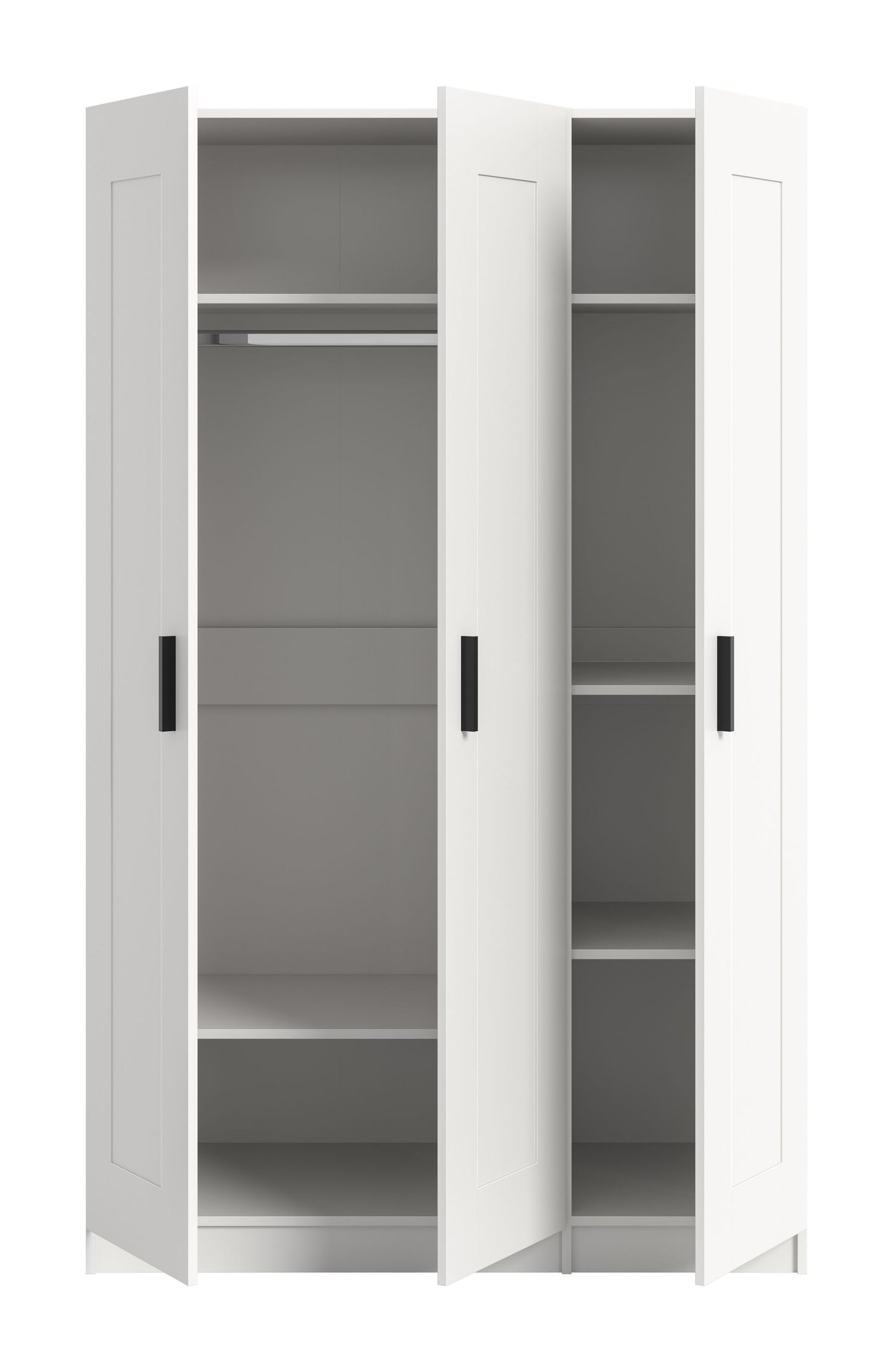 Armoire 3 portes VISBY (L/H/P : env. 120/195/56 cm) en blanc/blanc