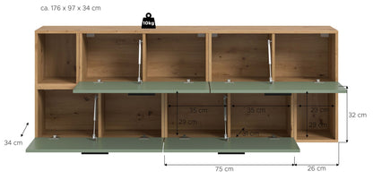 Homes & Jones Wohnwand 2-tlg. TV Möbel Modular Lowboard, Wohnzimmerschrank