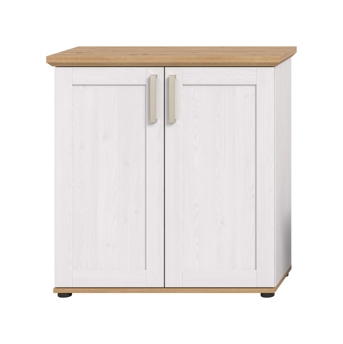 Highboard VERONA (L/H/P : env. 84/88/37 cm) en imitation mélaminé mélèze Sibiu/imitation mélaminé mélèze Sibiu