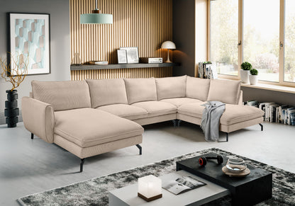 Homes & Jones Ecksofa Wohnlandschaft mit Webstoff-Bezug, Sofa in U-Form