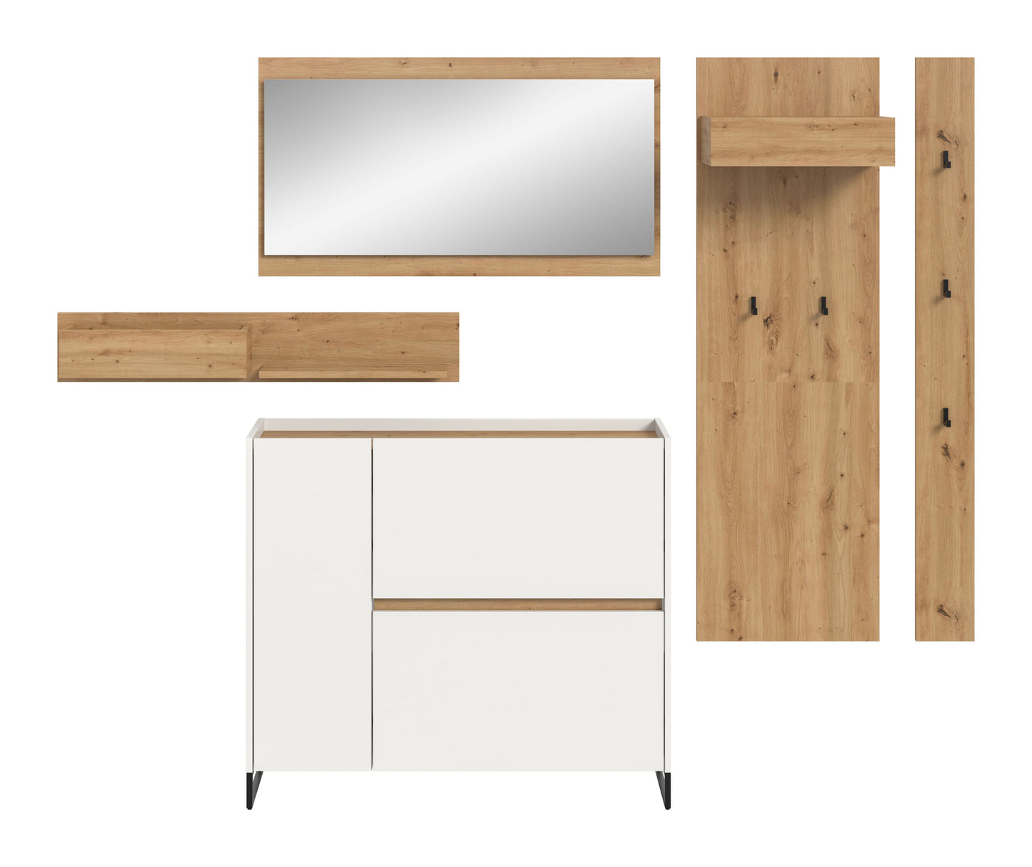 Homes & Jones Garderobe 5-tlg., Garderobenkomplettset, Dielenmöbel-Flurmöbel