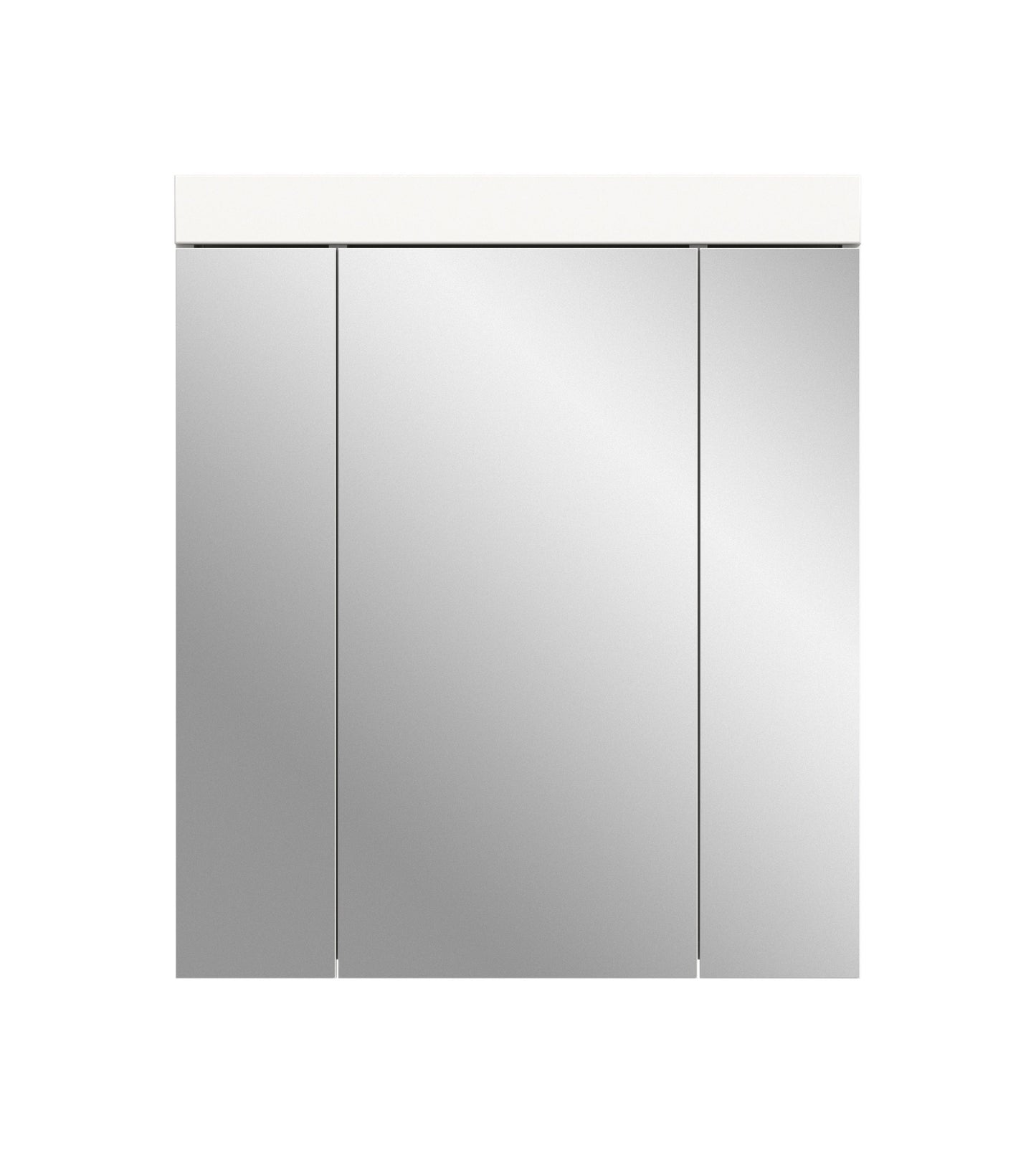 Viana Spiegelschrank (B/H/T: 60x70x18 cm) in Spiegelglas und Weiß