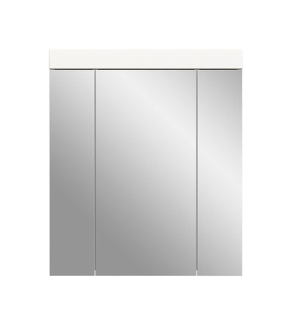 Viana Spiegelschrank (B/H/T: 60x70x18 cm) in Spiegelglas und Weiß