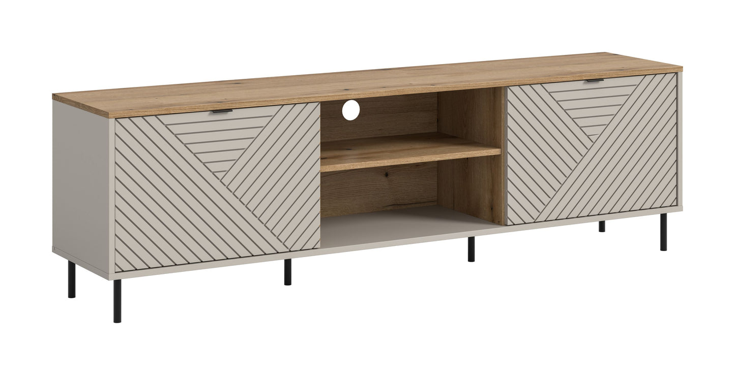 Meuble bas TV CAMPUS (L/H/P : env. 184/55/40 cm) en cachemire/cachemire