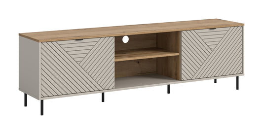 Meuble bas TV CAMPUS (L/H/P : env. 184/55/40 cm) en cachemire/cachemire