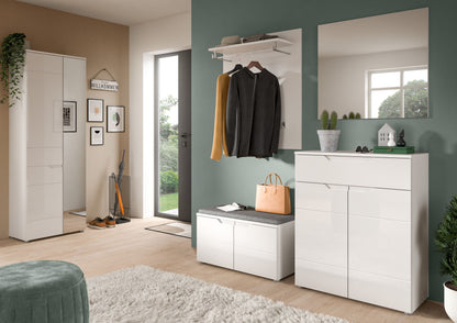 Homes & Jones Garderobenpaneel mit Haken und Hutablage, Flurmöbel-Dielenmöbel