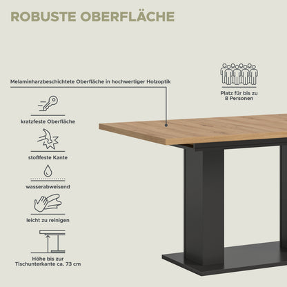 Table de salle à manger MOTION (L/H/P : env. 150/76/90 cm) en blanc/cachemire