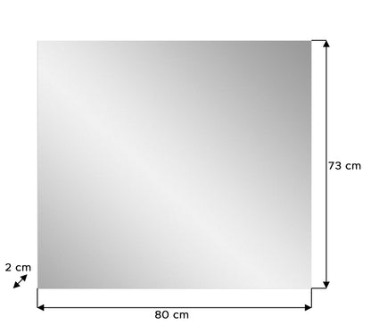 Miroir SOLERO (L/H/P : env. 80/73/2 cm) en blanc/blanc brillant