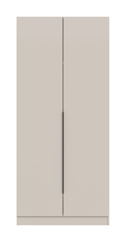 Zweistürige Front mit mittigem Griff, hellbeige Oberfläche