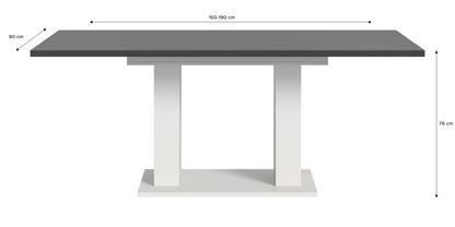Table de salle à manger MOTION (L/H/P : env. 150/76/90 cm) en blanc/cachemire