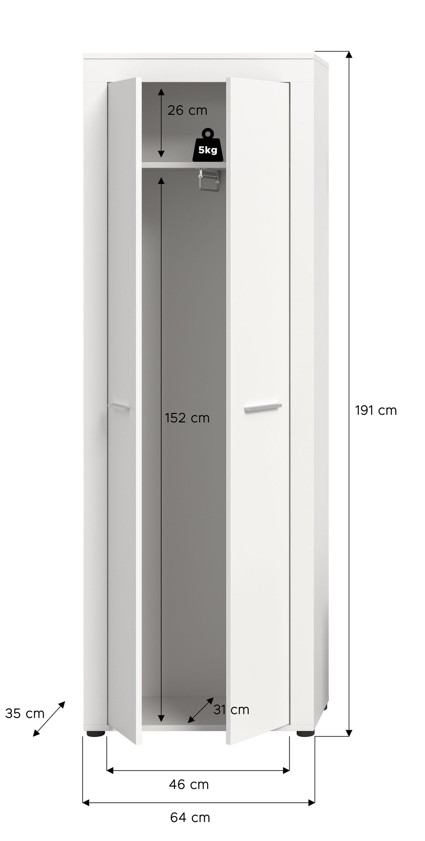 Homes & Jones  Garderobenhochschrank, Flurmöbel-Dielenmöbel-Universalschrank