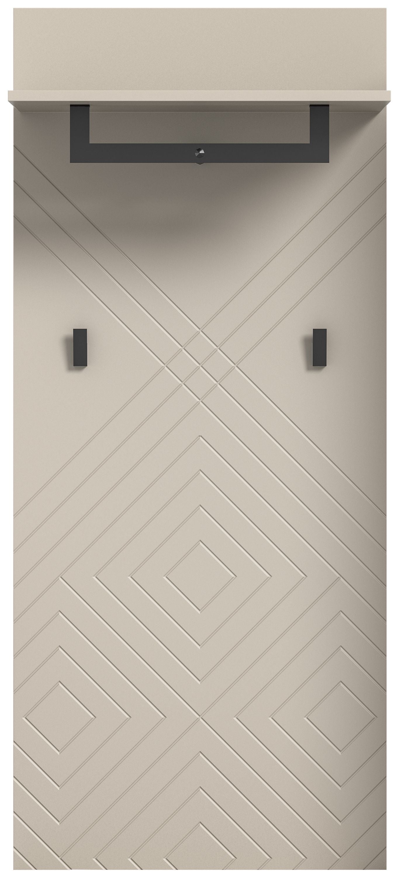 Panneau de porte-manteaux NOTES (L/H/P : env. 60/140/35 cm) en beige sable/beige sable mat